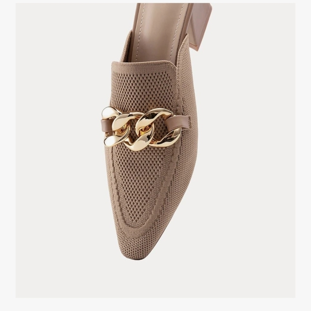 Knit Pointed Toe Chunky Heel Mules #962, 963 - Picture 15 of 16